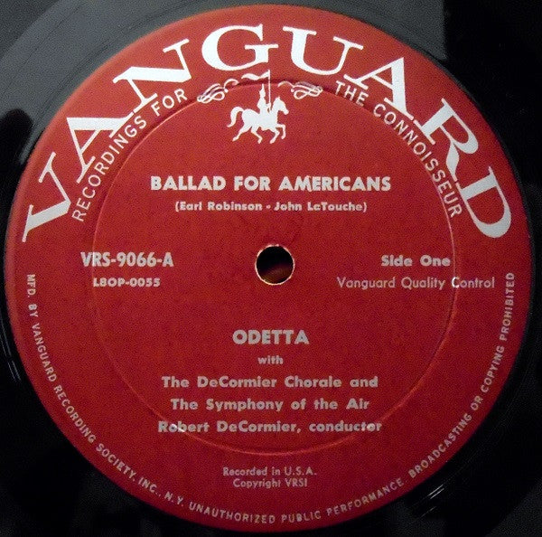 Odetta : Odetta Sings The Ballad For Americans And Other American Ballads (LP,Album,Mono)