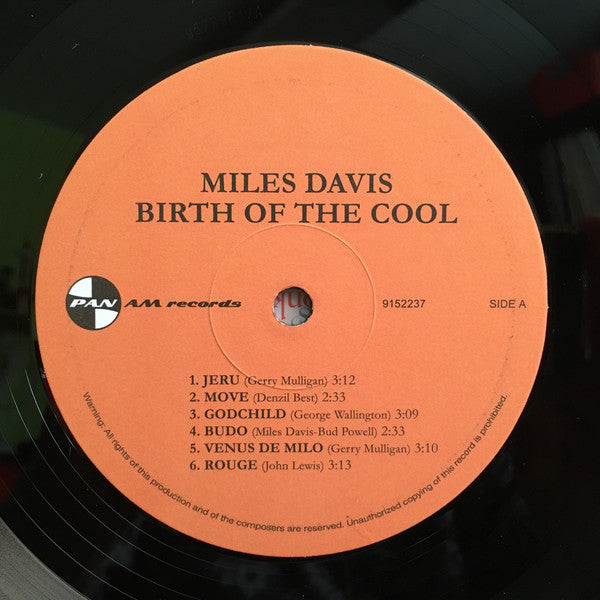 Miles Davis : Birth Of The Cool (LP,Album,Compilation,Reissue,Remastered)