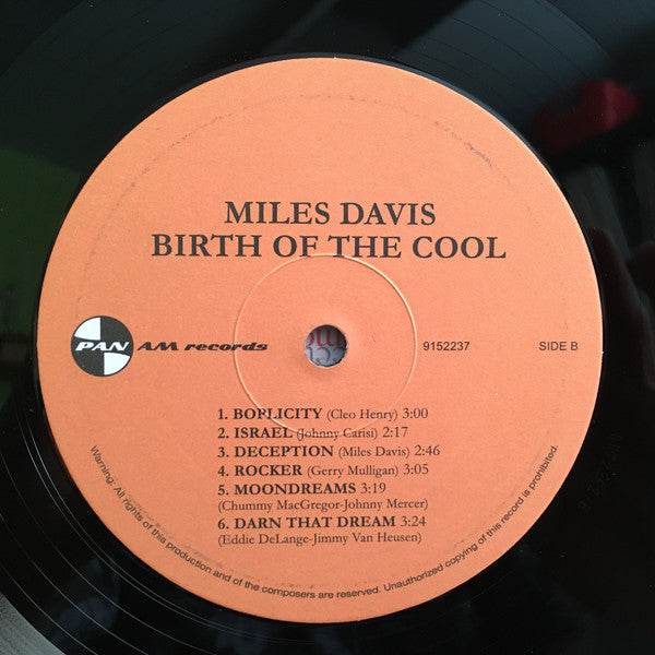 Miles Davis : Birth Of The Cool (LP,Album,Compilation,Reissue,Remastered)