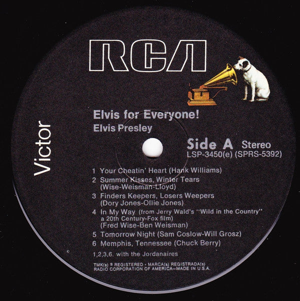 Elvis Presley : Elvis For Everyone! (LP,Album,Reissue)