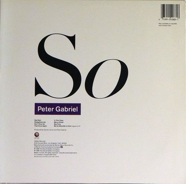 Peter Gabriel : So (LP,Album,Stereo)