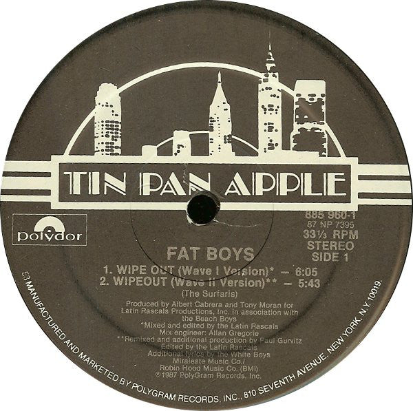 Fat Boys : Wipeout (12",33 ⅓ RPM,Stereo)