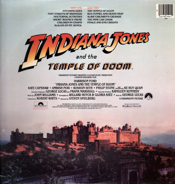 John Williams (4) : Indiana Jones And The Temple Of Doom (The Original Motion Picture Soundtrack) (LP,Album)