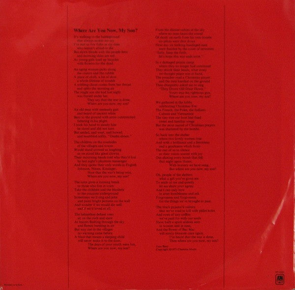 Joan Baez : Where Are You Now, My Son? (LP,Album)