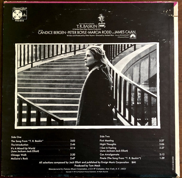 Jack Elliott : T. R. Baskin (Original Soundtrack) (LP,Album,Stereo)