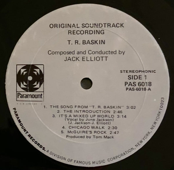 Jack Elliott : T. R. Baskin (Original Soundtrack) (LP,Album,Stereo)