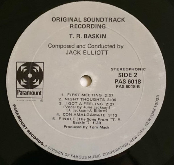 Jack Elliott : T. R. Baskin (Original Soundtrack) (LP,Album,Stereo)