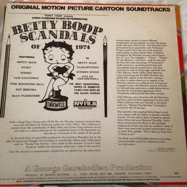 Mae Questel, Betty Boop : Betty Boop - Scandals Of 1974 (Original Motion Picture Soundtrack) (LP,Album,Reissue,Stereo)