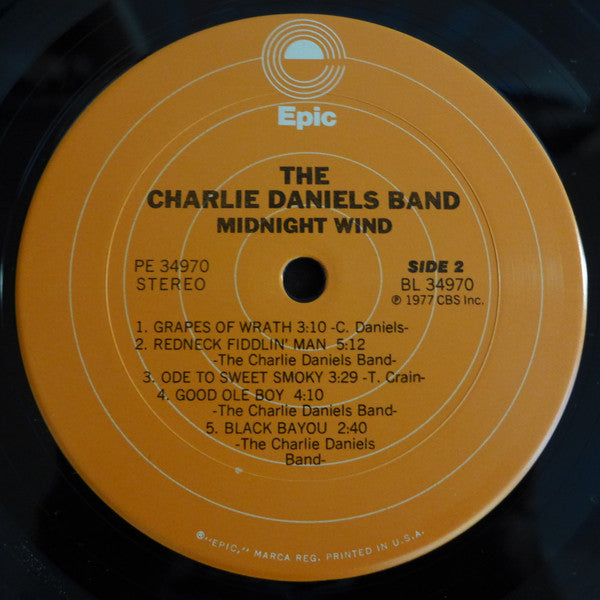 Charlie Daniels Band, The : Midnight Wind (LP,Album,Stereo)