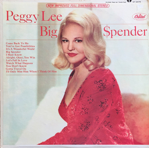 Peggy Lee : Big Spender (LP,Album,Stereo)