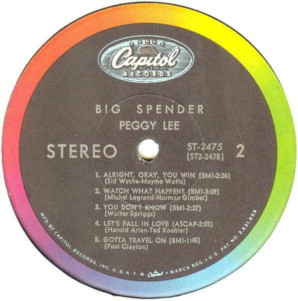 Peggy Lee : Big Spender (LP,Album,Stereo)