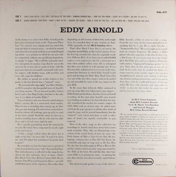 Eddy Arnold : Eddy Arnold (LP,Album,Mono,Repress)