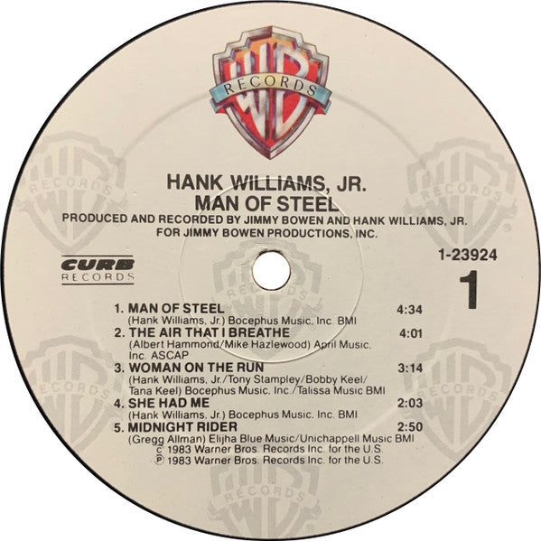 Hank Williams Jr. : Man Of Steel (LP,Album)