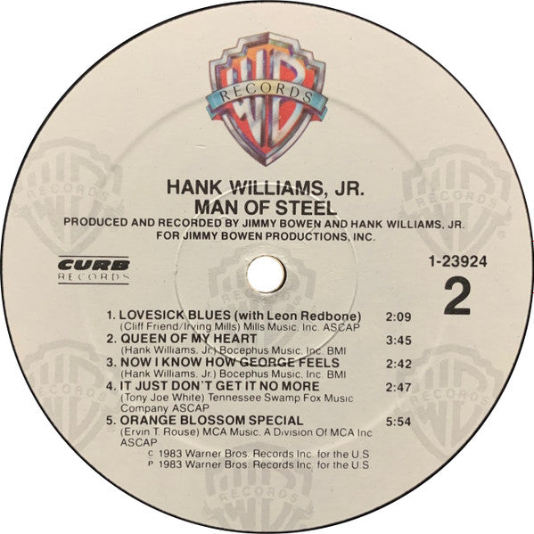 Hank Williams Jr. : Man Of Steel (LP,Album)