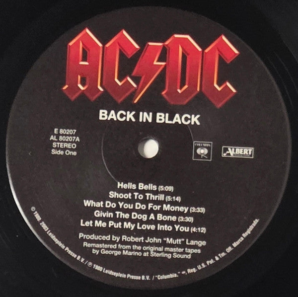 AC/DC : Back In Black (LP,Album,Reissue,Remastered,Stereo)