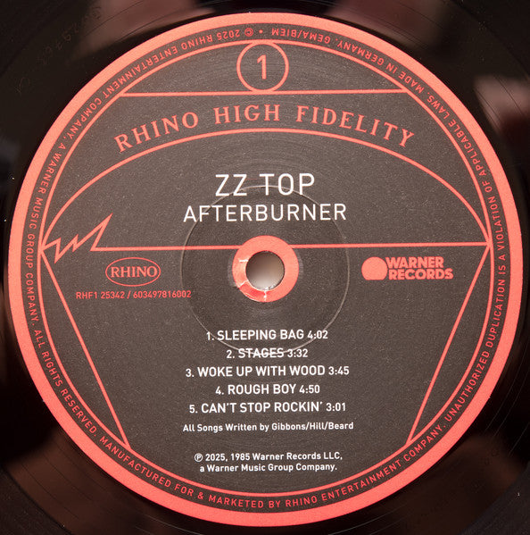 ZZ Top : Afterburner (LP,Album,Limited Edition,Reissue,Remastered)