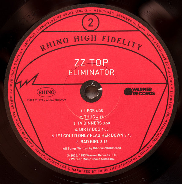 ZZ Top : Eliminator (LP,Album,Limited Edition,Reissue,Remastered)