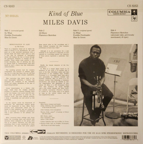 Miles Davis : Kind of Blue (12",33 ⅓ RPM,45 RPM,Deluxe Edition,Limited Edition,Numbered,Stereo)