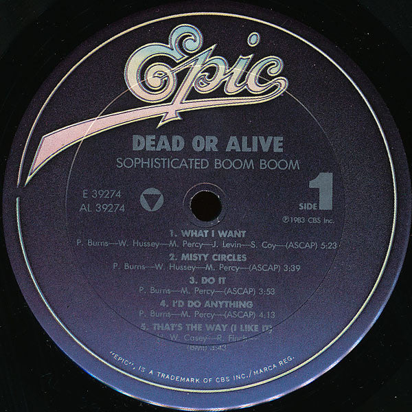 Dead Or Alive : Sophisticated Boom Boom (LP,Album)