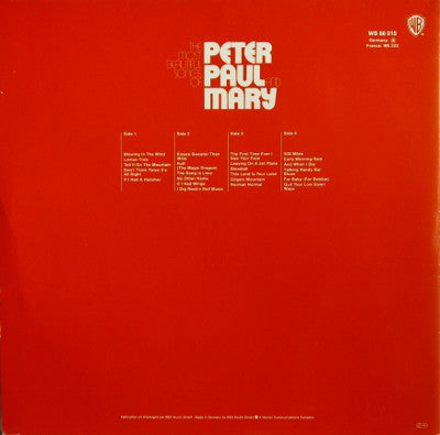 Peter, Paul & Mary : The Most Beautiful Songs Of Peter, Paul & Mary (LP,Compilation,Reissue)
