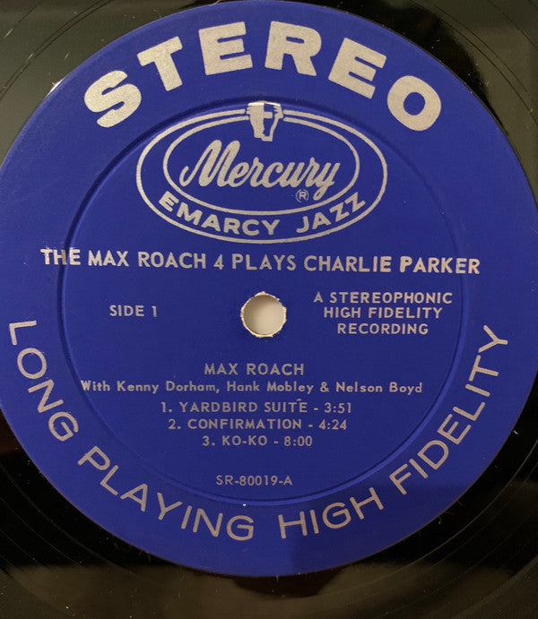 Max Roach Quartet : The Max Roach 4 Plays Charlie Parker (LP,Album,Stereo)