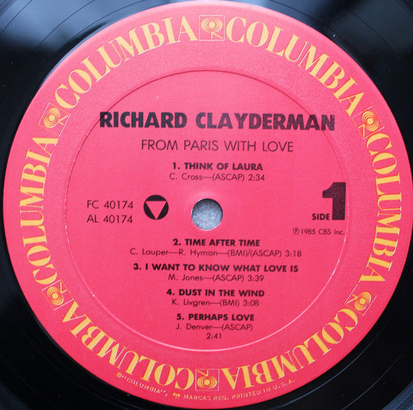 Richard Clayderman : From Paris With Love (LP,Album)