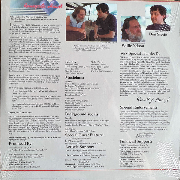 Don Steele (7) With Willie Nelson : Renegade Heart (LP,Album)