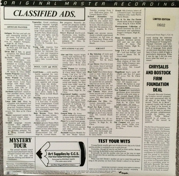 Jethro Tull : Thick As A Brick (LP,Album,Limited Edition,Numbered,Reissue,Remastered)