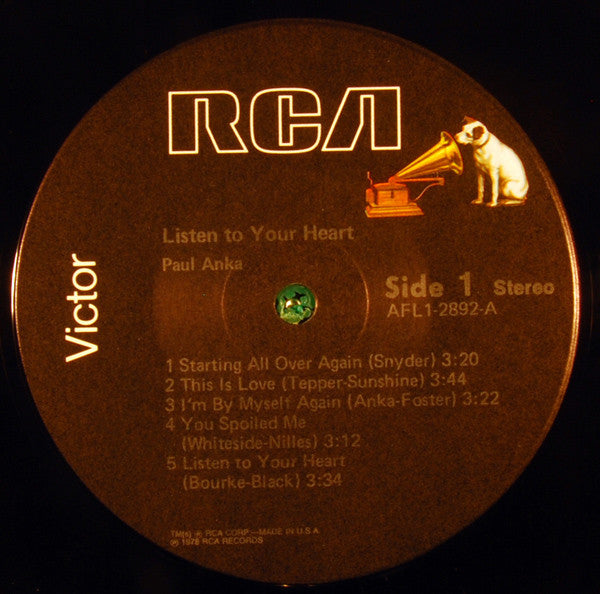 Paul Anka : Listen To Your Heart (LP,Album)