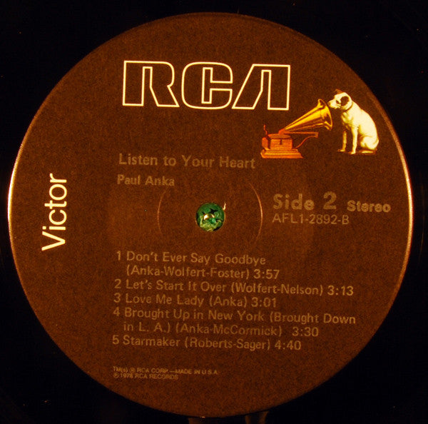 Paul Anka : Listen To Your Heart (LP,Album)