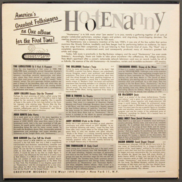 Various : Hootenanny (LP,Compilation,Mono)