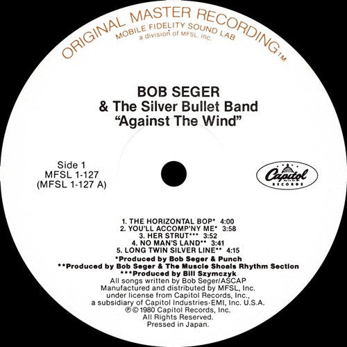 Bob Seger And The Silver Bullet Band : Against The Wind (LP,Album,Limited Edition,Reissue,Remastered)