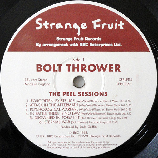 Bolt Thrower : The Peel Sessions 1988-90 (LP,Compilation,Remastered)