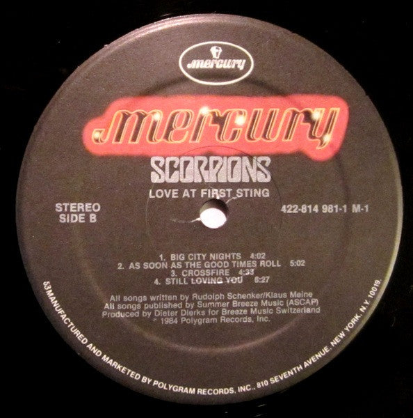 Scorpions : Love At First Sting (LP,Album,Stereo)