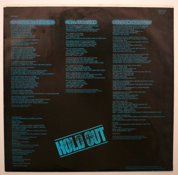 Jackson Browne : Hold Out (LP,Album,Stereo)