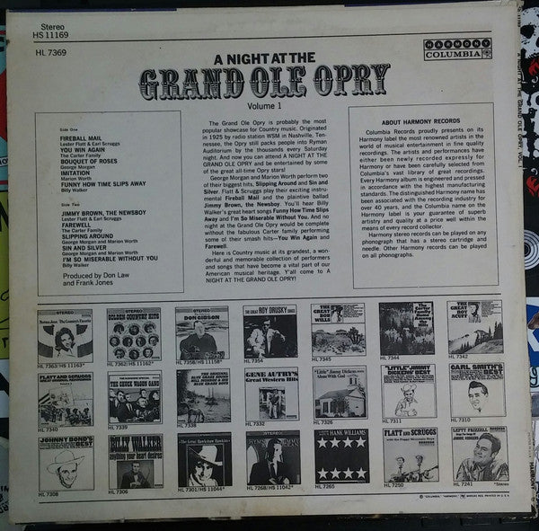 Various : A Night At The Grand Old Opry Volume 1 (LP,Album,Compilation,Stereo)