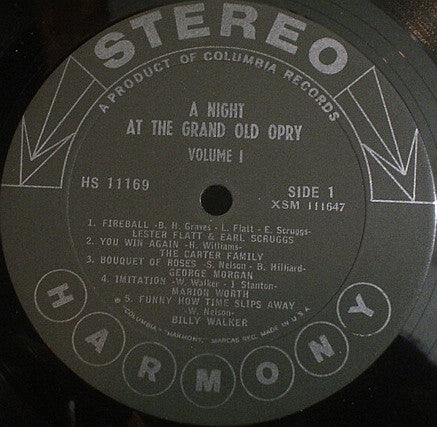 Various : A Night At The Grand Old Opry Volume 1 (LP,Album,Compilation,Stereo)