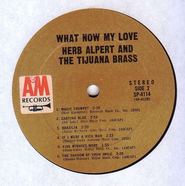 Herb Alpert & The Tijuana Brass : What Now My Love (LP,Album,Stereo)