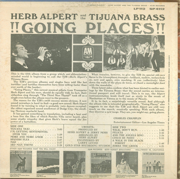 Herb Alpert & The Tijuana Brass : !!Going Places!! (LP,Album,Stereo)