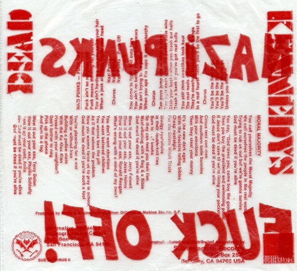 Dead Kennedys : Nazi Punks Fuck Off! / Moral Majority (7",45 RPM,Single,Repress)