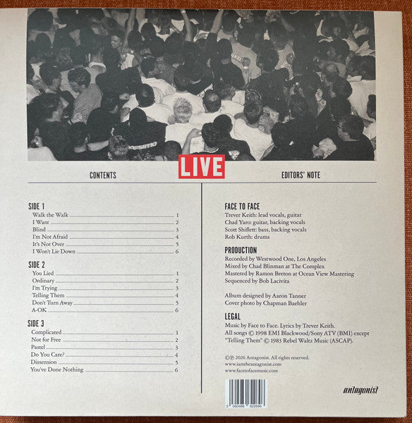 Face To Face : Live  (LP,Album,Reissue)