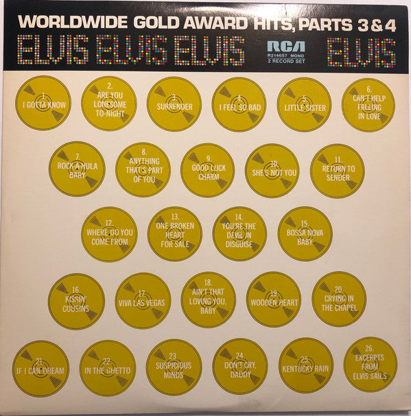 Elvis Presley : Worldwide Gold Award Hits, Parts 3 & 4 (LP,Compilation,Stereo)