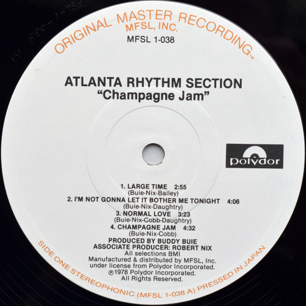 Atlanta Rhythm Section : Champagne Jam (LP,Album,Limited Edition,Reissue,Remastered,Stereo)