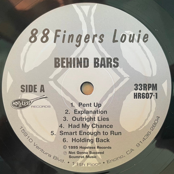 88 Fingers Louie : Behind Bars (LP,Album)