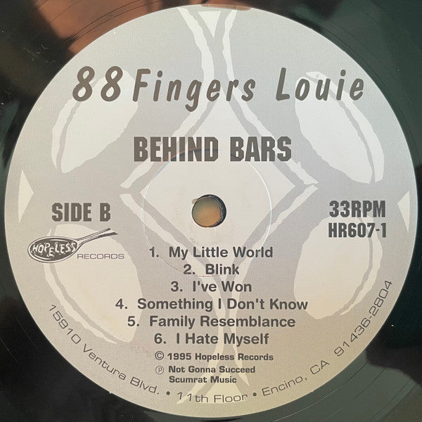 88 Fingers Louie : Behind Bars (LP,Album)