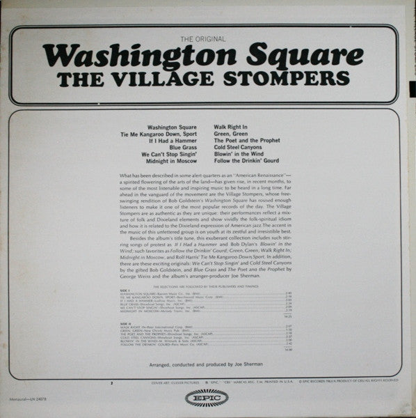 Village Stompers, The : The Original Washington Square (LP,Album,Mono)