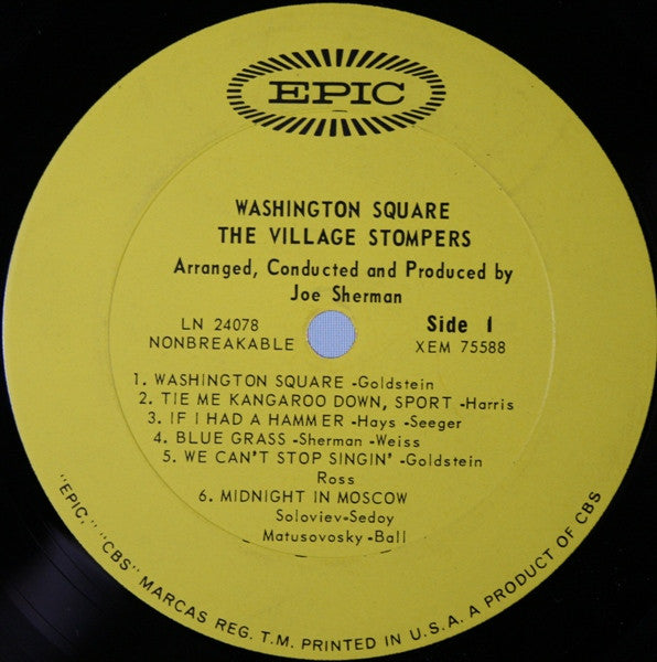 Village Stompers, The : The Original Washington Square (LP,Album,Mono)