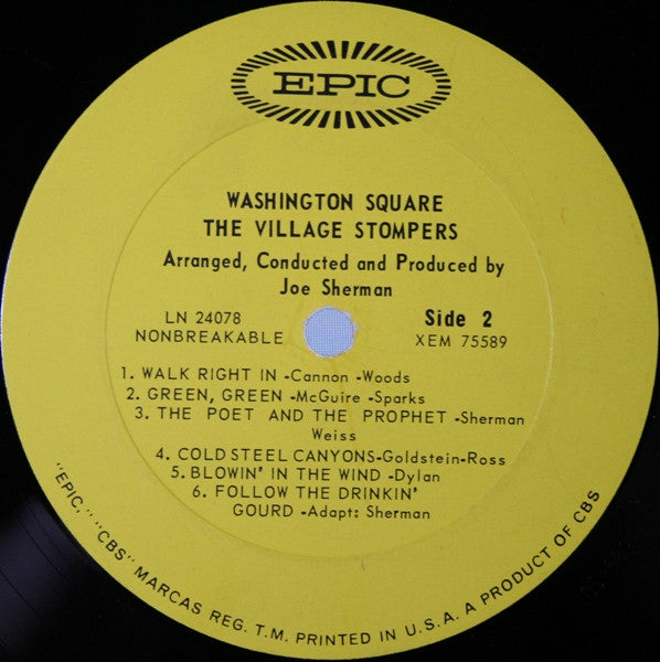 Village Stompers, The : The Original Washington Square (LP,Album,Mono)