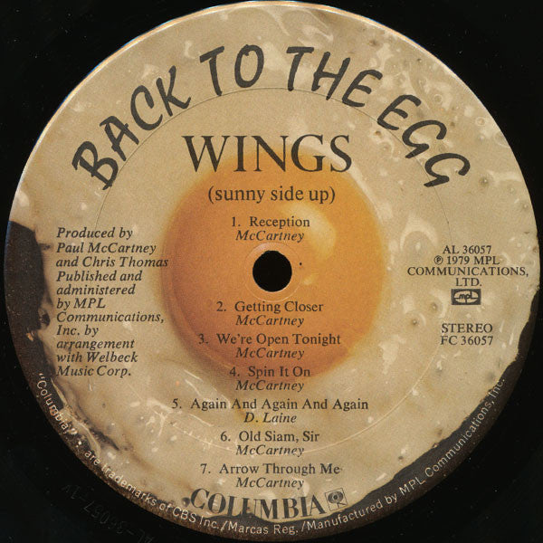 Wings (2) : Back To The Egg (LP,Album,Stereo)