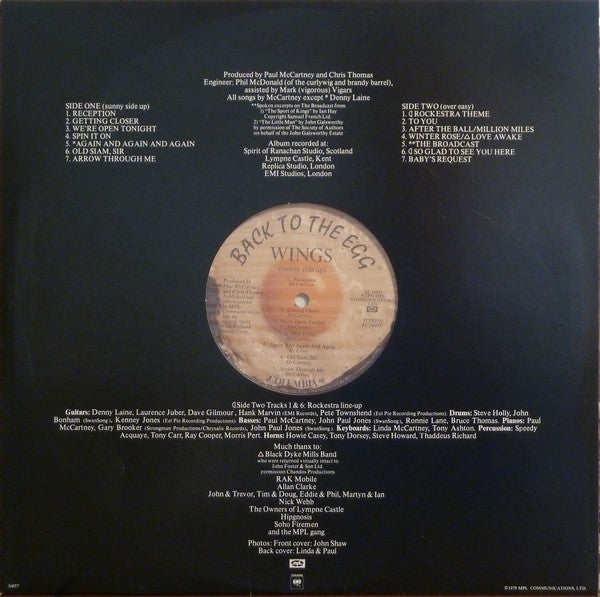Wings (2) : Back To The Egg (LP,Album,Stereo)